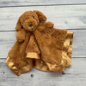 Cloud Island Dog Puppy Lovey Security Blanket Brown Golden Doodle Satin Swirl